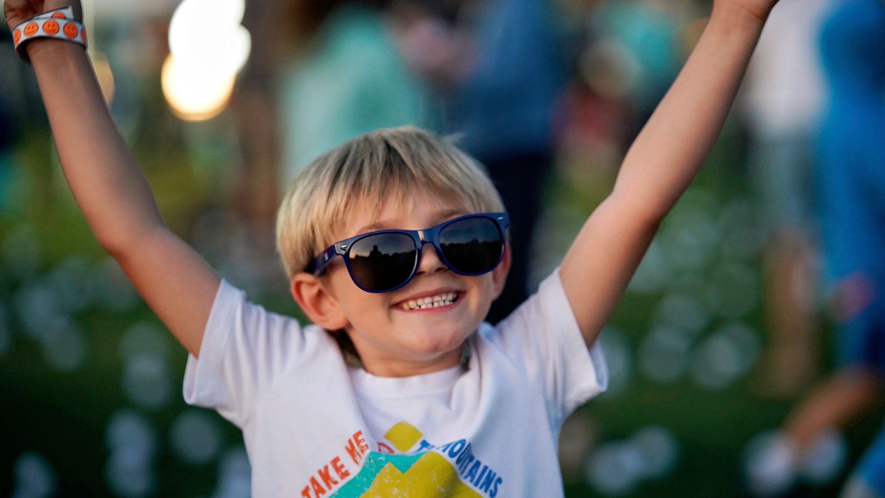 Boy celebrating triumphantly