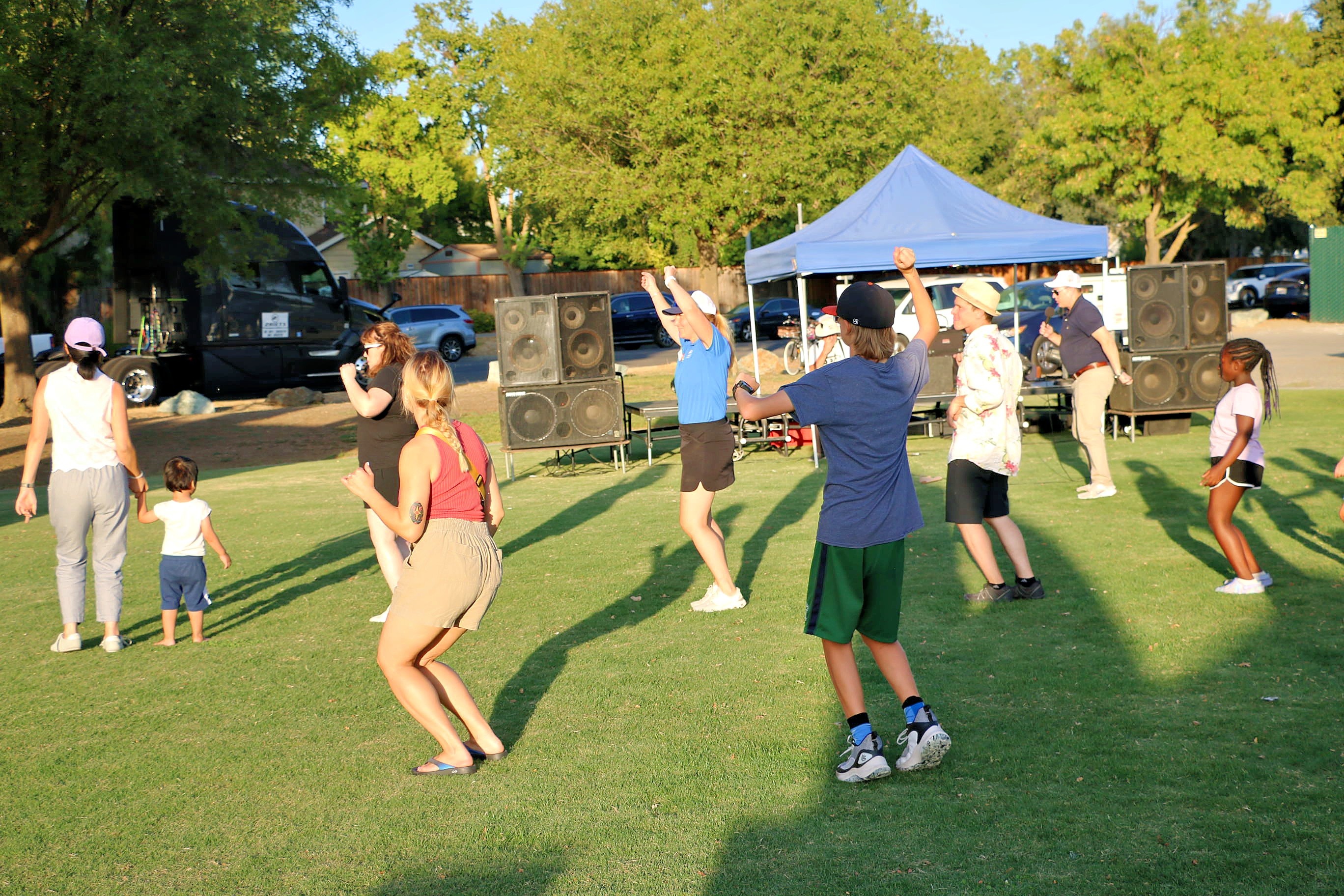 Community dancing at Family Fun Fest